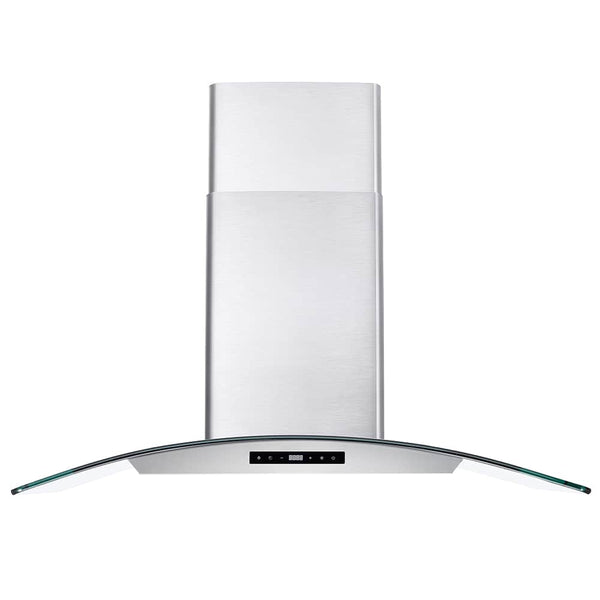 Cosmo 36-Inch 380 CFM Ducted Wall Mount Range Hood in Stainless Steel with Tempered Glass COS-668AS900