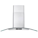 Cosmo 36-Inch 380 CFM Ductless Wall Mount Range Hood in Stainless Steel with Tempered Glass COS-668AS900-DL
