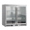 KingsBottle 36 Inch Heating Glass 2 Door Built In Beverage Fridge KBU56M