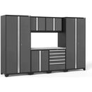 NewAge Pro 3.0 Series 7-Piece Cabinet Set With Base, Wall, Tool Drawer Cabinet, Lockers and 56 in. Worktop