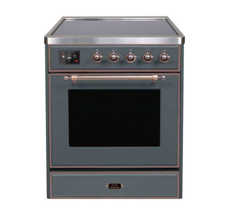 ILVE 30" Majestic II Series Freestanding Electric Single Oven Range with 4 Elements, Triple Glass Cool Door, Convection Oven, TFT Oven Control Display and Child Lock UMI30NE3