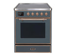 ILVE 30" Majestic II Series Freestanding Electric Single Oven Range with 4 Elements, Triple Glass Cool Door, Convection Oven, TFT Oven Control Display and Child Lock UMI30NE3