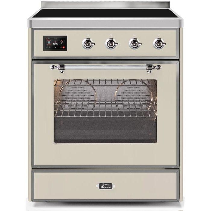 ILVE 30" Majestic II Series Freestanding Electric Single Oven Range with 4 Elements, Triple Glass Cool Door, Convection Oven, TFT Oven Control Display and Child Lock UMI30NE3