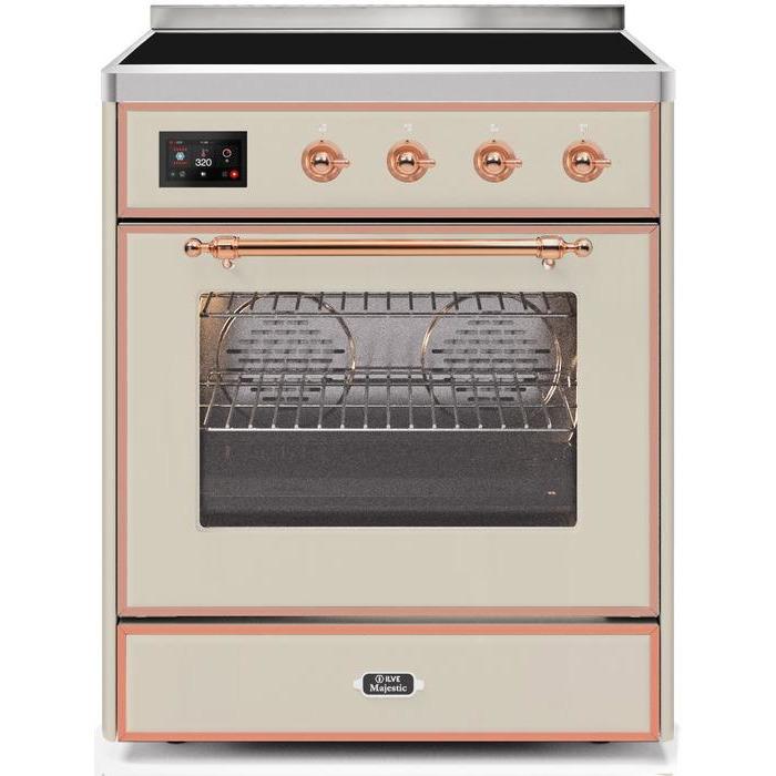 ILVE 30" Majestic II Series Freestanding Electric Single Oven Range with 4 Elements, Triple Glass Cool Door, Convection Oven, TFT Oven Control Display and Child Lock UMI30NE3