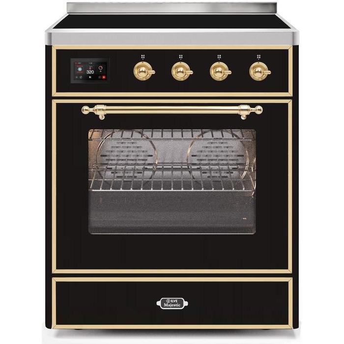 ILVE 30" Majestic II Series Freestanding Electric Single Oven Range with 4 Elements, Triple Glass Cool Door, Convection Oven, TFT Oven Control Display and Child Lock UMI30NE3