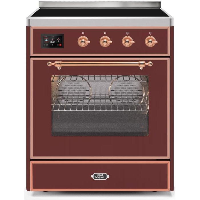 ILVE 30" Majestic II Series Freestanding Electric Single Oven Range with 4 Elements, Triple Glass Cool Door, Convection Oven, TFT Oven Control Display and Child Lock UMI30NE3