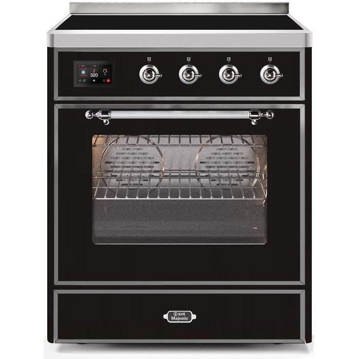 ILVE 30" Majestic II Series Freestanding Electric Single Oven Range with 4 Elements, Triple Glass Cool Door, Convection Oven, TFT Oven Control Display and Child Lock UMI30NE3