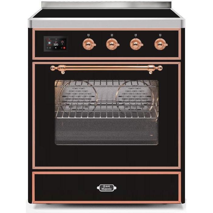 ILVE 30" Majestic II Series Freestanding Electric Single Oven Range with 4 Elements, Triple Glass Cool Door, Convection Oven, TFT Oven Control Display and Child Lock UMI30NE3