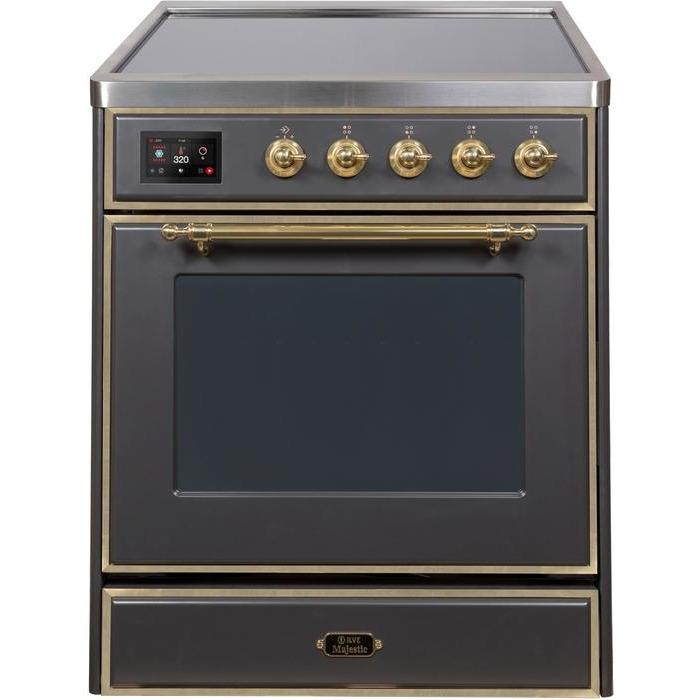 ILVE 30" Majestic II Series Freestanding Electric Single Oven Range with 4 Elements, Triple Glass Cool Door, Convection Oven, TFT Oven Control Display and Child Lock UMI30NE3