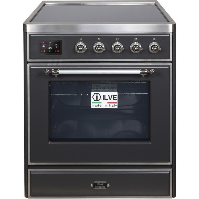 ILVE 30" Majestic II Series Freestanding Electric Single Oven Range with 4 Elements, Triple Glass Cool Door, Convection Oven, TFT Oven Control Display and Child Lock UMI30NE3