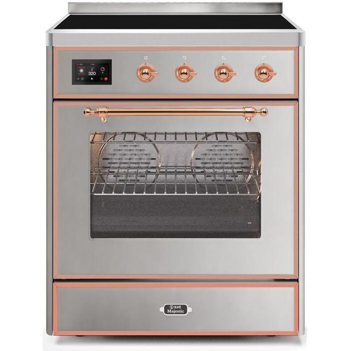 ILVE 30" Majestic II Series Freestanding Electric Single Oven Range with 4 Elements, Triple Glass Cool Door, Convection Oven, TFT Oven Control Display and Child Lock UMI30NE3