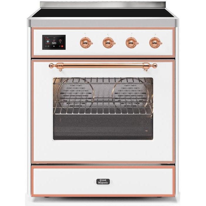 ILVE 30" Majestic II Series Freestanding Electric Single Oven Range with 4 Elements, Triple Glass Cool Door, Convection Oven, TFT Oven Control Display and Child Lock UMI30NE3