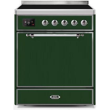 ILVE 30" Majestic II Series Induction Range with 4 Elements 2.3 cu. ft. Total Oven Capacity TFT Oven Control Display UMI30QNE3