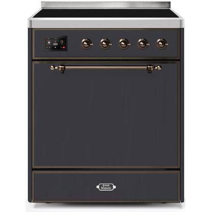 ILVE 30" Majestic II Series Induction Range with 4 Elements 2.3 cu. ft. Total Oven Capacity TFT Oven Control Display UMI30QNE3