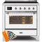 ILVE 36" Majestic II Series Electric Induction and Electric Oven Range with 5 Elements UMI09NS3