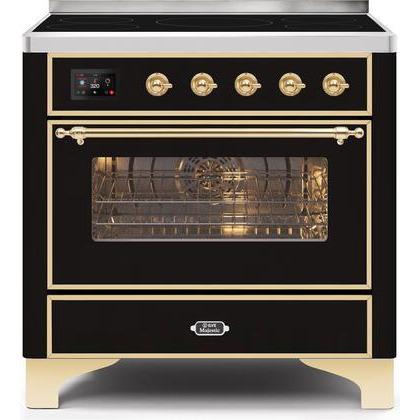 ILVE 36" Majestic II Series Electric Induction and Electric Oven Range with 5 Elements UMI09NS3