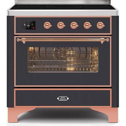 ILVE 36" Majestic II Series Electric Induction and Electric Oven Range with 5 Elements UMI09NS3