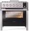 ILVE 36" Panoramagic Freestanding Single Oven Dual Fuel Range with 5 Sealed Burners and Griddle UPM09DFS3SSS