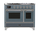 ILVE 40 Inch Majestic II Series Natural Gas/ Propane Gas Burner and Electric Oven with 6 Sealed Burners UMD10FDNS3