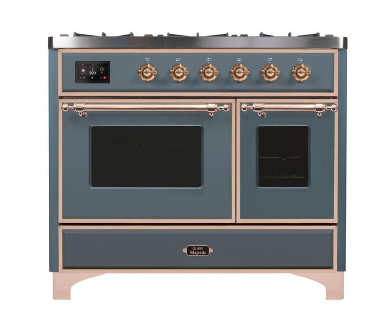 ILVE 40 Inch Majestic II Series Natural Gas/ Propane Gas Burner and Electric Oven with 6 Sealed Burners UMD10FDNS3