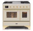 ILVE 40 Inch Majestic II Series Natural Gas/ Propane Gas Burner and Electric Oven with 6 Sealed Burners UMD10FDNS3