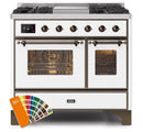 ILVE 40 Inch Majestic II Series Natural Gas/ Propane Gas Burner and Electric Oven with 6 Sealed Burners UMD10FDNS3