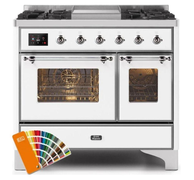 ILVE 40 Inch Majestic II Series Natural Gas/ Propane Gas Burner and Electric Oven with 6 Sealed Burners UMD10FDNS3