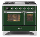 ILVE 40 Inch Majestic II Series Natural Gas/ Propane Gas Burner and Electric Oven with 6 Sealed Burners UMD10FDNS3