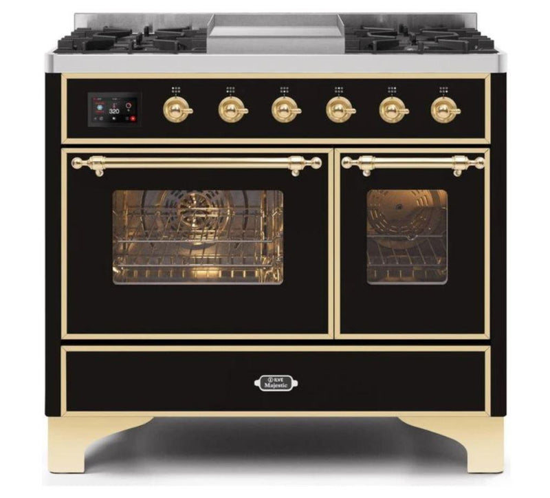 ILVE 40 Inch Majestic II Series Natural Gas/ Propane Gas Burner and Electric Oven with 6 Sealed Burners UMD10FDNS3