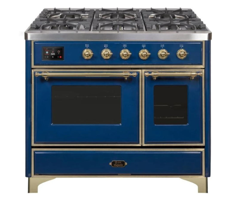 ILVE 40 Inch Majestic II Series Natural Gas/ Propane Gas Burner and Electric Oven with 6 Sealed Burners UMD10FDNS3