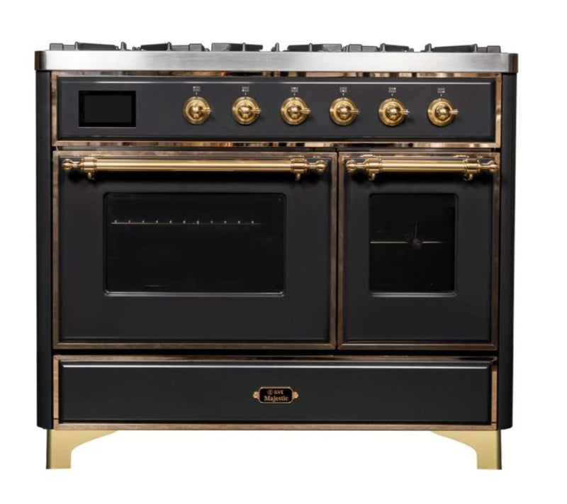 ILVE 40 Inch Majestic II Series Natural Gas/ Propane Gas Burner and Electric Oven with 6 Sealed Burners UMD10FDNS3