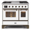 ILVE 40 Inch Majestic II Series Natural Gas/ Propane Gas Burner and Electric Oven with 6 Sealed Burners UMD10FDNS3