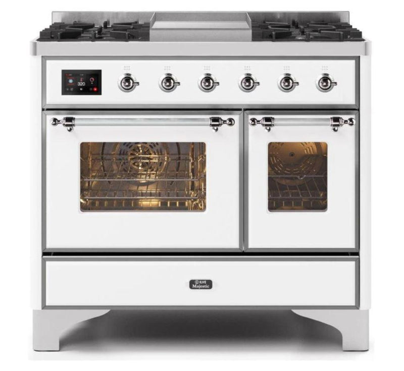 ILVE 40 Inch Majestic II Series Natural Gas/ Propane Gas Burner and Electric Oven with 6 Sealed Burners UMD10FDNS3