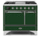 ILVE 40 Inch Majestic II Series Natural/ Propane Gas Burner and Electric Oven Range with 6 Sealed Burners UMD10FDQNS3