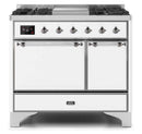 ILVE 40 Inch Majestic II Series Natural/ Propane Gas Burner and Electric Oven Range with 6 Sealed Burners UMD10FDQNS3
