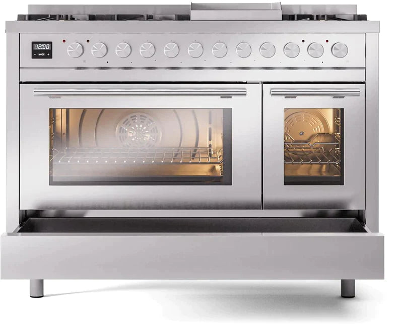 ILVE 48-Inch Professional Plus II Freestanding Dual Fuel Range with 8 Sealed Burner UP48FWMP