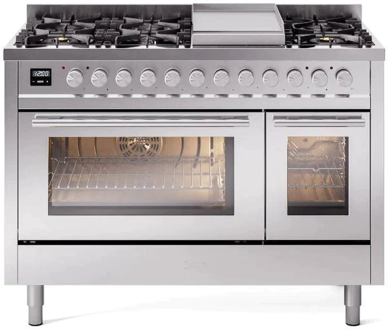 ILVE 48-Inch Professional Plus II Freestanding Dual Fuel Range with 8 Sealed Burner UP48FWMP