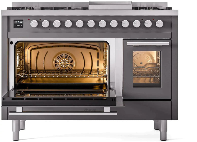 ILVE 48-Inch Professional Plus II Freestanding Dual Fuel Range with 8 Sealed Burner UP48FWMP