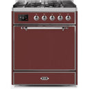 ILVE - Majestic II Series - 30 Inch Dual Fuel Freestanding Range Gas/Propane UM30DQNE3