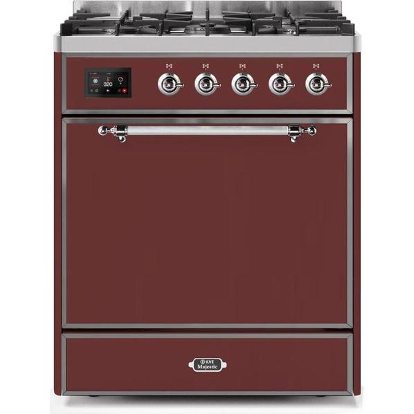 ILVE - Majestic II Series - 30 Inch Dual Fuel Freestanding Range Gas/Propane UM30DQNE3