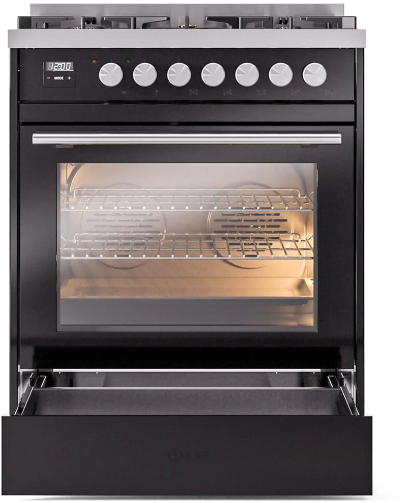 ILVE Professional Plus II 30-Inch Freestanding Dual Fuel Range with 5 Sealed Burner - UP30WMP