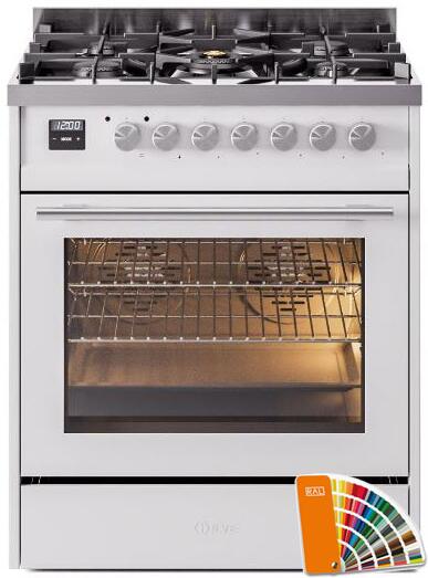 ILVE Professional Plus II 30-Inch Freestanding Dual Fuel Range with 5 Sealed Burner - UP30WMP