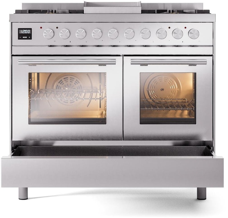 ILVE Professional Plus II 40-Inch Freestanding Dual Fuel Range with 6 Sealed Burner - UPD40FWMP