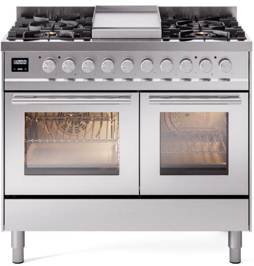 ILVE Professional Plus II 40-Inch Freestanding Dual Fuel Range with 6 Sealed Burner - UPD40FWMP