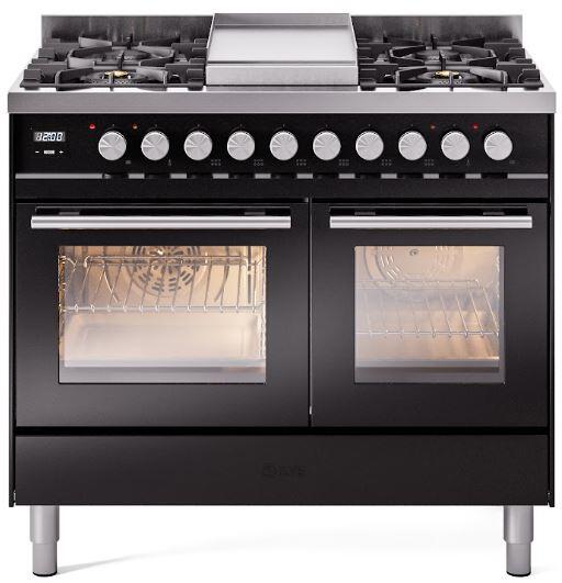 ILVE Professional Plus II 40-Inch Freestanding Dual Fuel Range with 6 Sealed Burner - UPD40FWMP