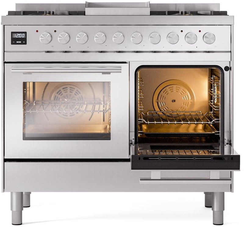 ILVE Professional Plus II 40-Inch Freestanding Dual Fuel Range with 6 Sealed Burner - UPD40FWMP