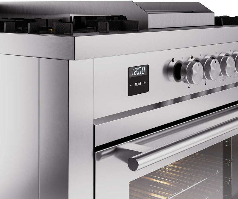 ILVE Professional Plus II 60 Inch Dual Fuel Freestanding Range in Stainless Steel with Trim - UP60FSWMP