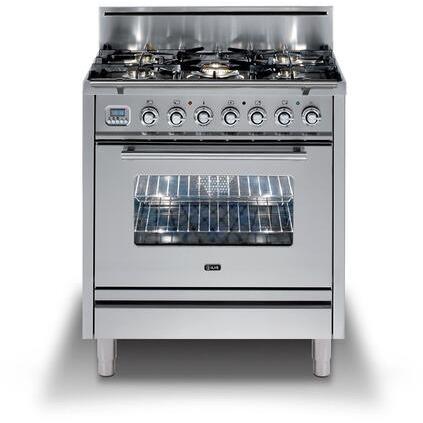 ILVE Professional Plus Series 30 Inch Freestanding Range Gas/Propane UPW76DVG - Chrome Trim