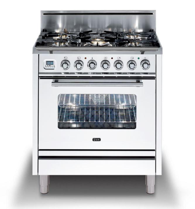 ILVE Professional Plus Series 30 Inch Freestanding Range Gas/Propane UPW76DVG - Chrome Trim