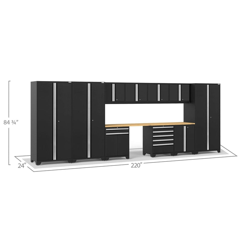 NewAge Pro Series 12 Piece Cabinet Set with Lockers, Tool Drawer Cabinet, and 56 in. Worktop